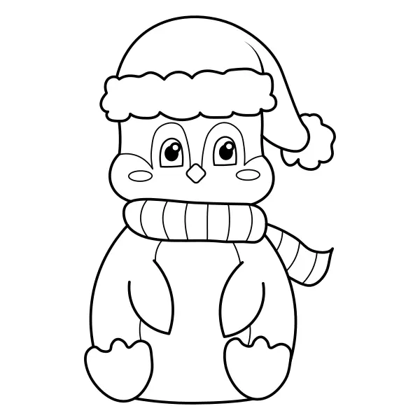 Zittende pinguïn | Online kleurplaten voor kinderen