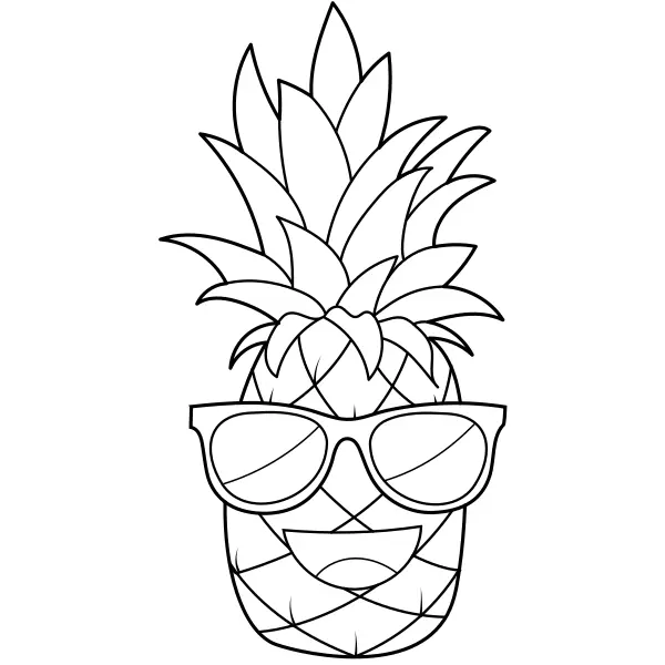 De gelukkige ananas | Online kleurplaten voor kinderen