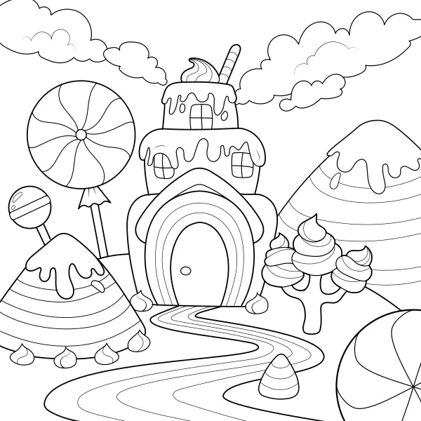 De snoepwereld | Online kleurplaten voor kinderen